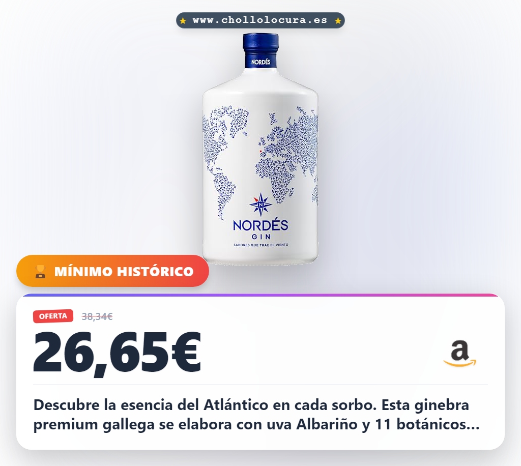Aprovecha esta Ginebra Premium gallega con botánicos autóctonos de Galicia al mejor precio en oferta