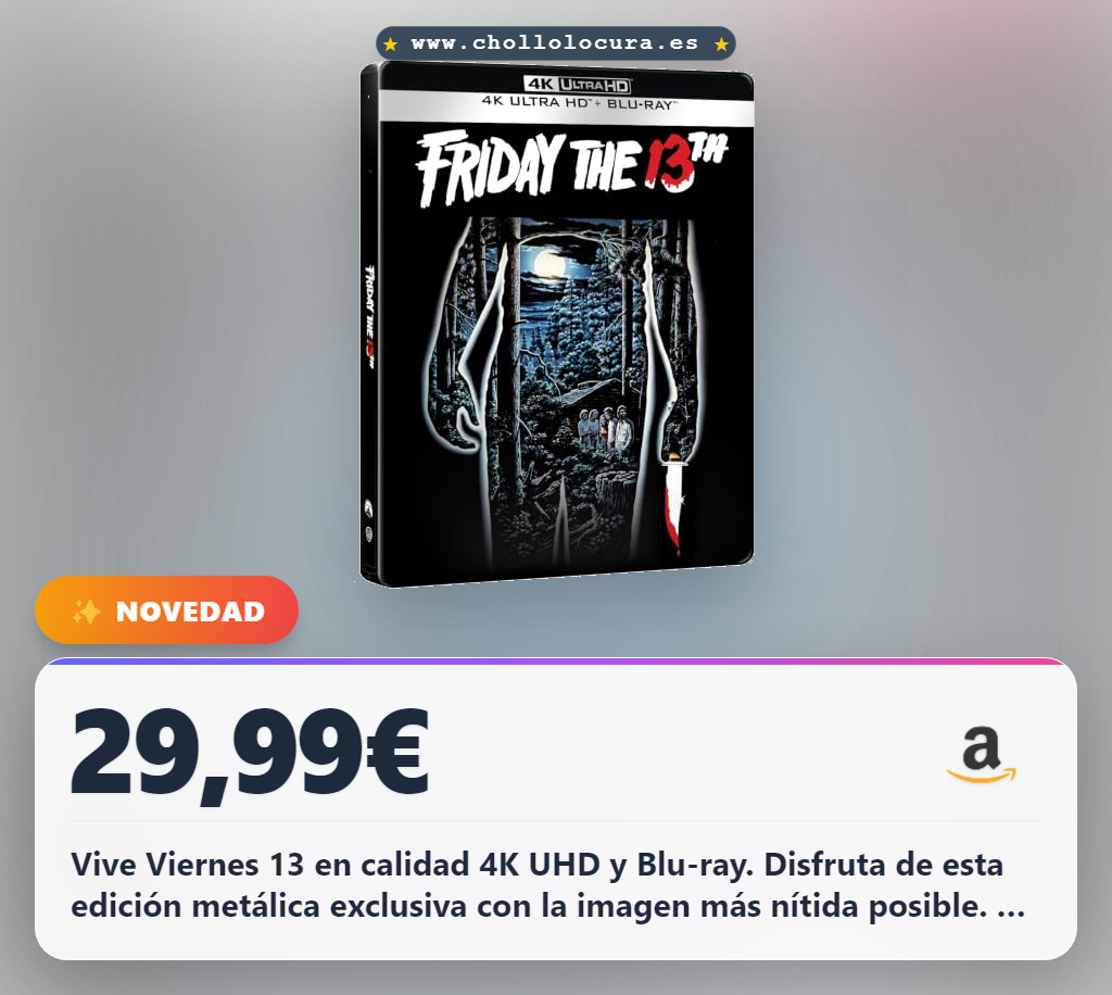 Ahorra en Viernes 13 4K UHD + BD Edición Metálica, ¡tu copia en oferta histórica!