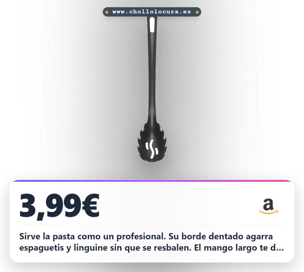 Adquiere la Cuchara para Espaguetis Negra Chef Aid con mango largo para servir pasta al mejor precio.
