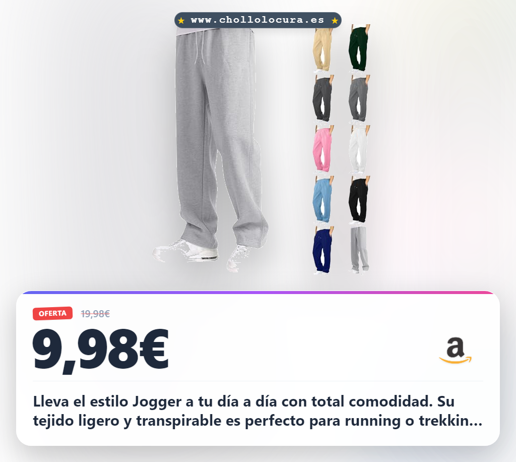 Aprovecha estos pantalones jogger deportivos para hombre con cordón y bolsillos en oferta al mejor precio