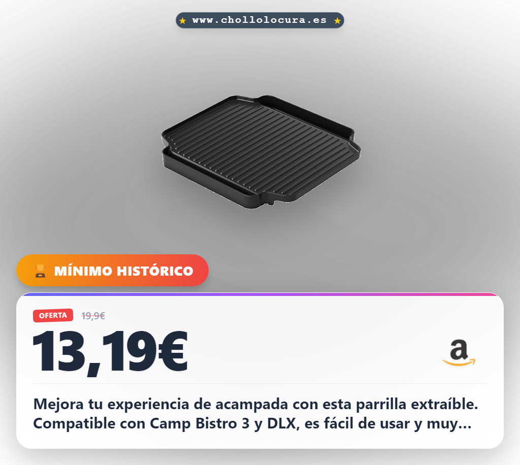 Aprovecha la parrilla extraíble antiadherente para estufas Campingaz Camp Bistro 3 y DLX al mejor precio