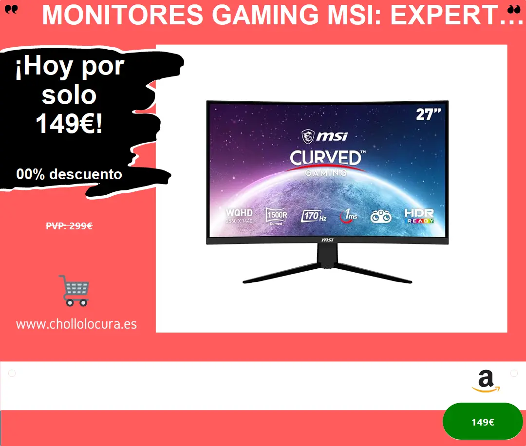 Monitores Gaming MSI: Expertos en Juegos con Curvatura 1500R