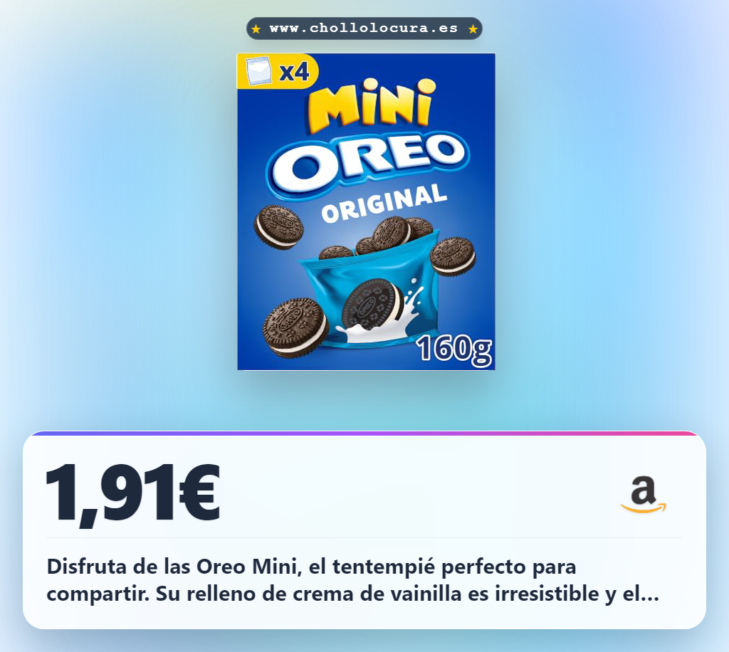 Aprovecha estas galletas Oreo Mini de cacao y crema vainilla. Encuentra el sabor auténtico en oferta histórica.