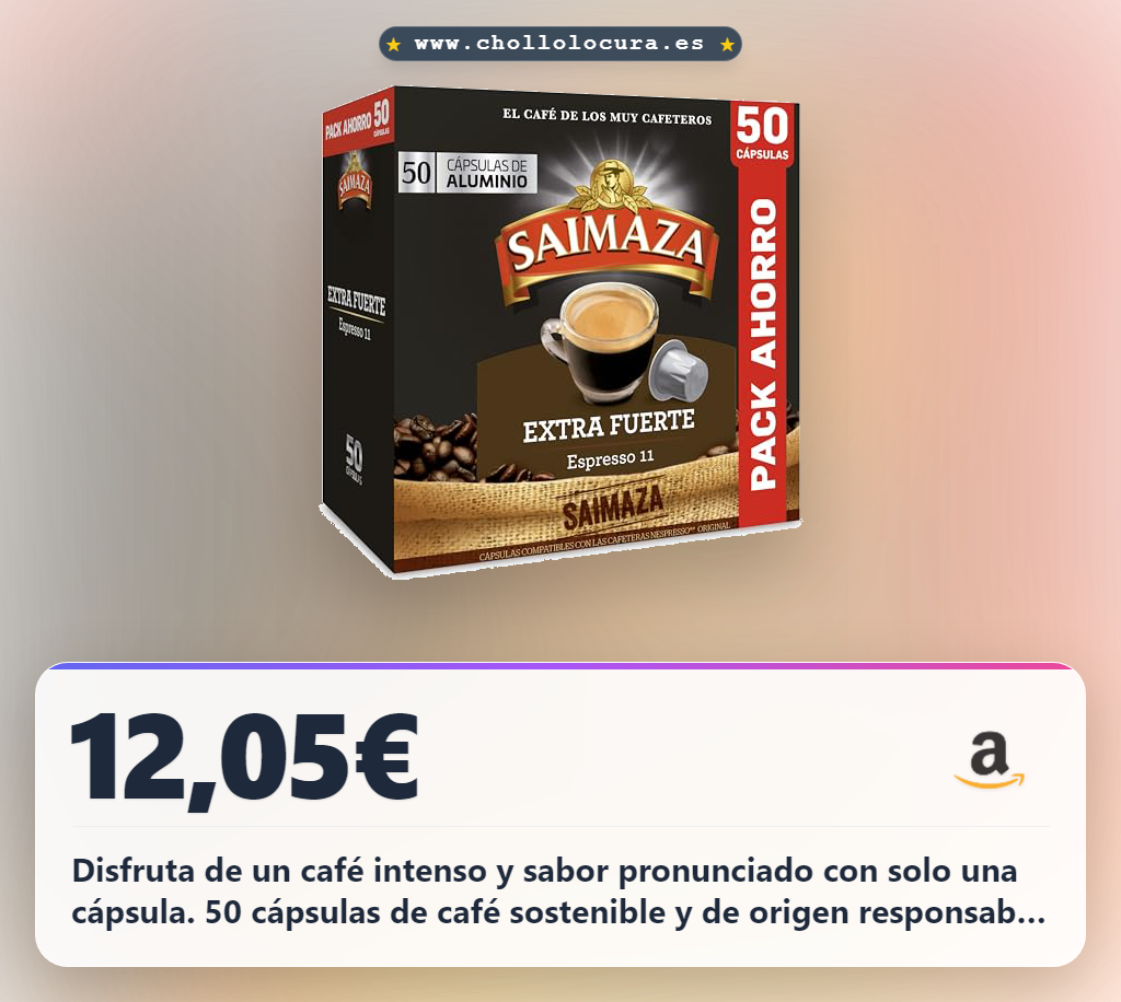 Aprovecha 50 cápsulas de café intenso y sostenible para tu día a día al mejor precio