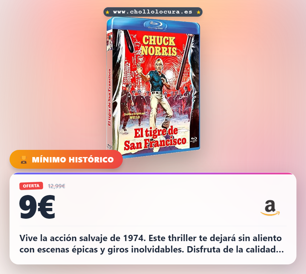 Consigue El tigre de San Francisco en Blu-ray, el thriller de acción más salvaje de 1974 al mejor precio del año en oferta histórica