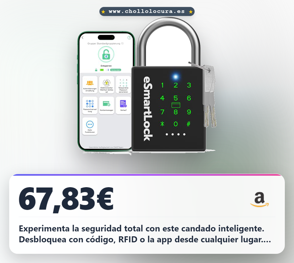 Aprovecha el candado inteligente Eseesmart Bluetooth RFID IP68 para exteriores y jardín al mejor precio