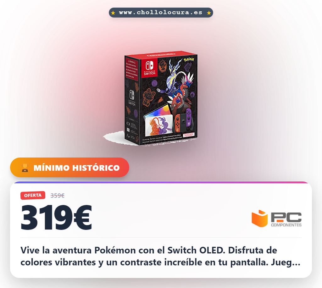 Aprovecha la Nintendo Switch OLED edición limitada Pokémon Escarlata y Púrpura con pantalla de 7 pulgadas