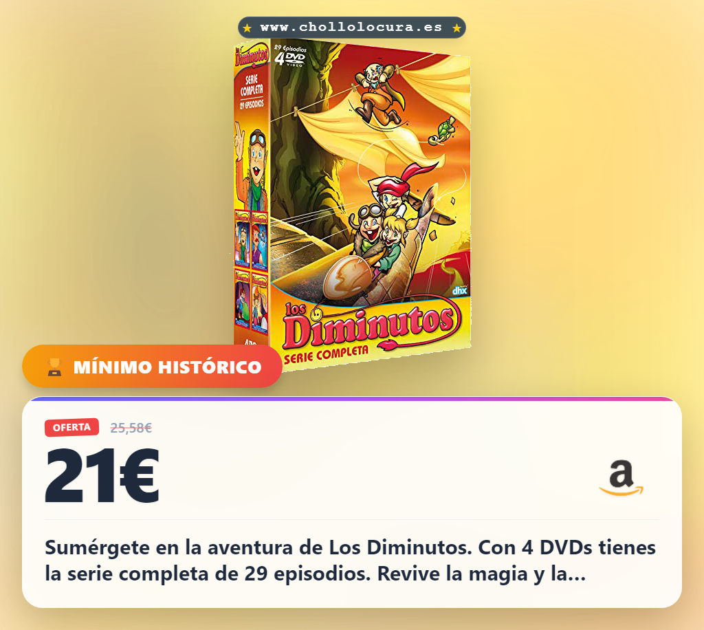 Aprovecha la serie completa Los Diminutos 1983 en 4 DVD con 29 episodios en oferta histórica al mejor precio del año al instante.