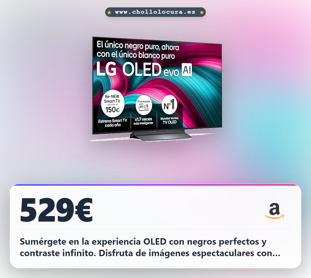 Aprovecha este Smart TV LG OLED evo 4K con tecnología AI para la mejor experiencia de cine y gaming en oferta
