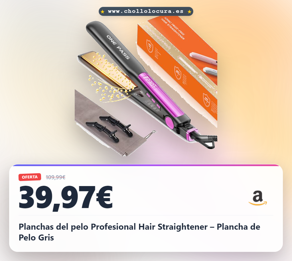 Planchas del pelo Profesional Hair Straightener – Plancha de Pelo Gris