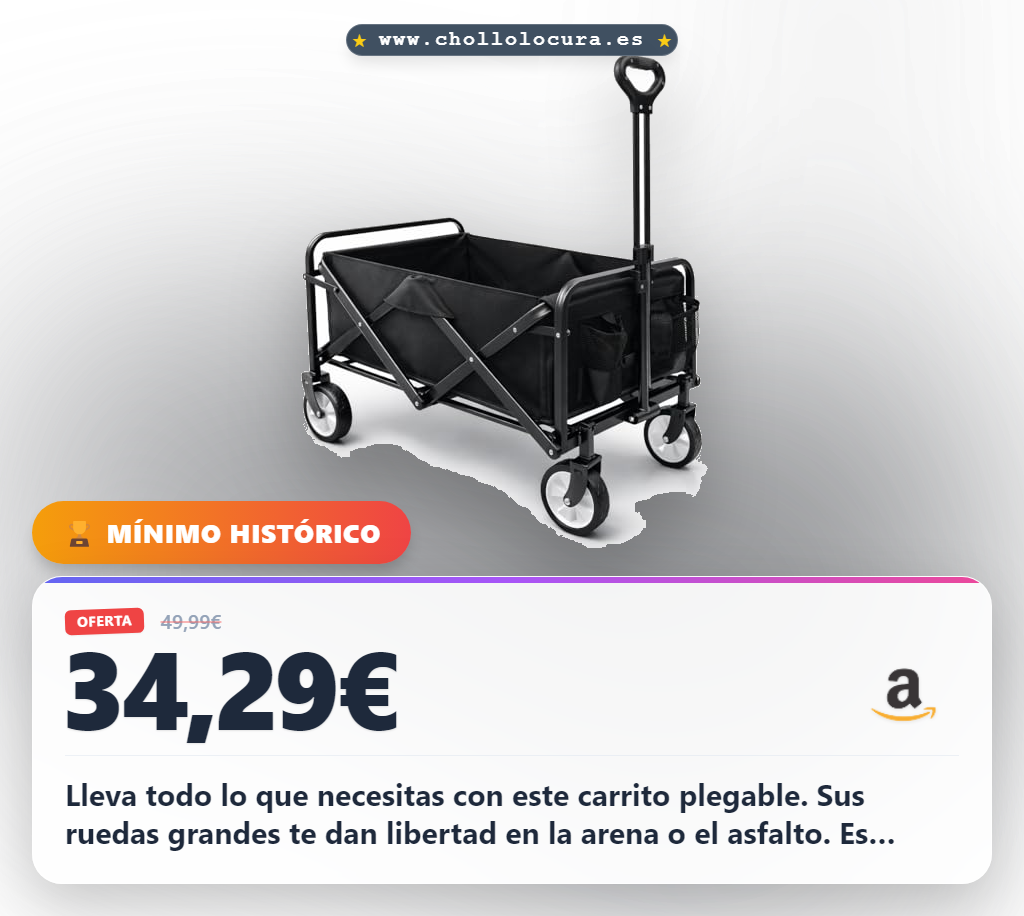 Aprovecha este Carro Plegable Multifunción para Playa y Compra con ruedas todoterreno al mejor precio