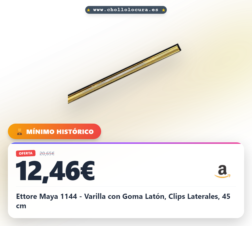 Descubre la Varilla de Limpieza Ettore Maya 1144 con Goma Latón y Clips Laterales a precio de chollo