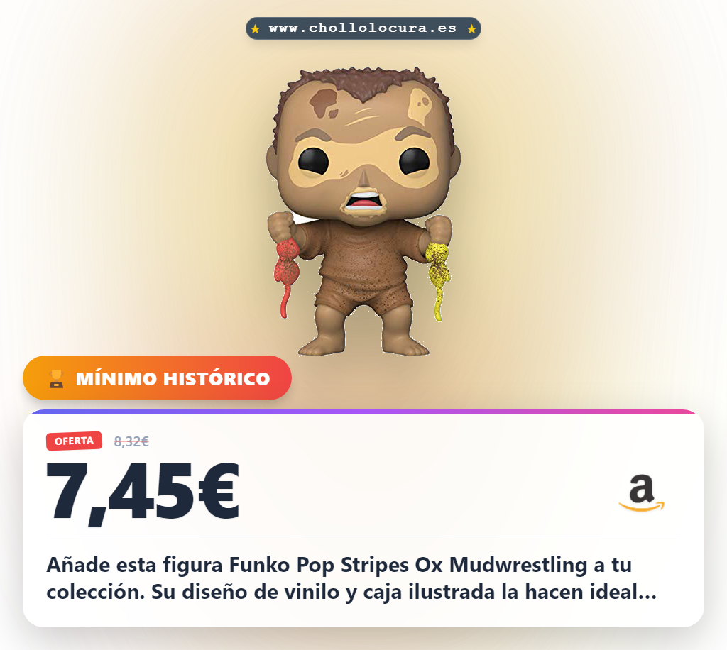Añade esta figura Funko Pop Stripes Ox Mudwrestling a tu colección. Su diseño de vinilo y caja ilustrada la hacen ideal para exhibir. Empieza a completar el set y consigue la tuya antes de que se agote.