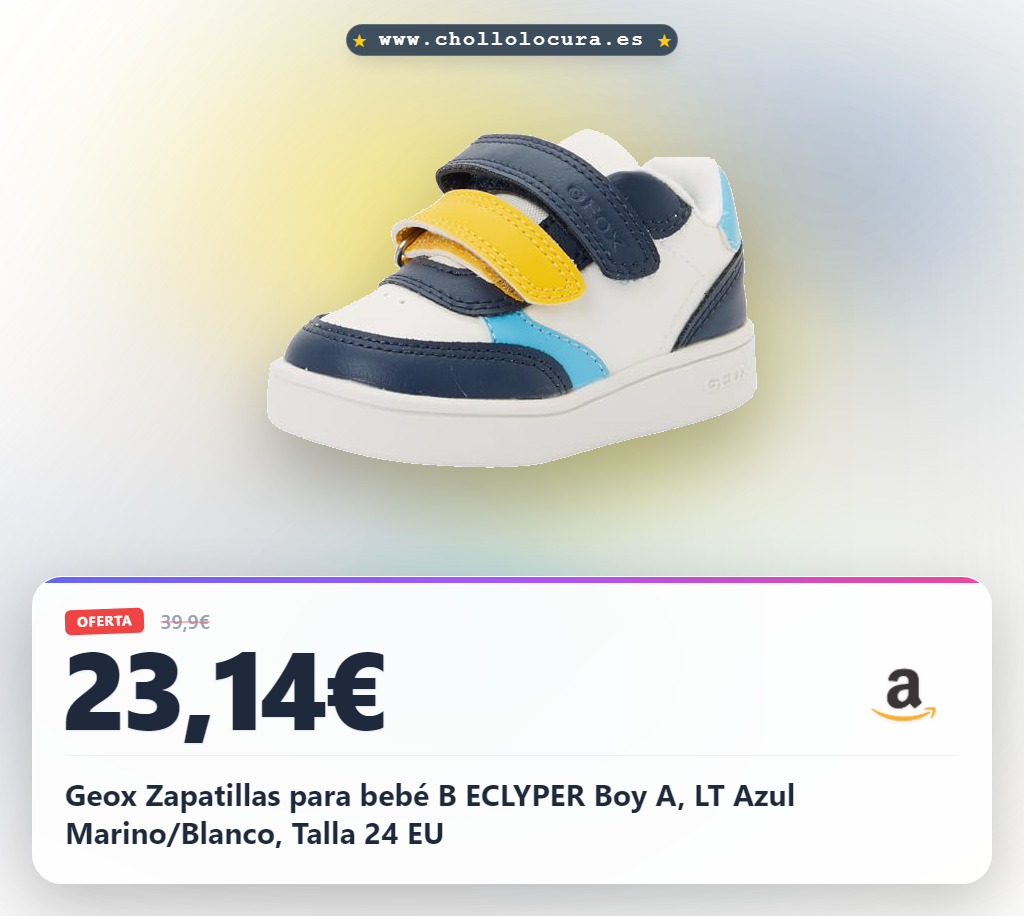 Geox Zapatillas para bebé B ECLYPER Boy A, LT Azul Marino/Blanco, Talla 24 EU