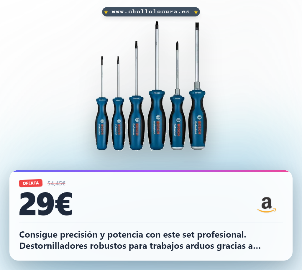 Consigue el set de destornilladores Professional Bosch robustos con puntas de precisión y agarre ergonómico
