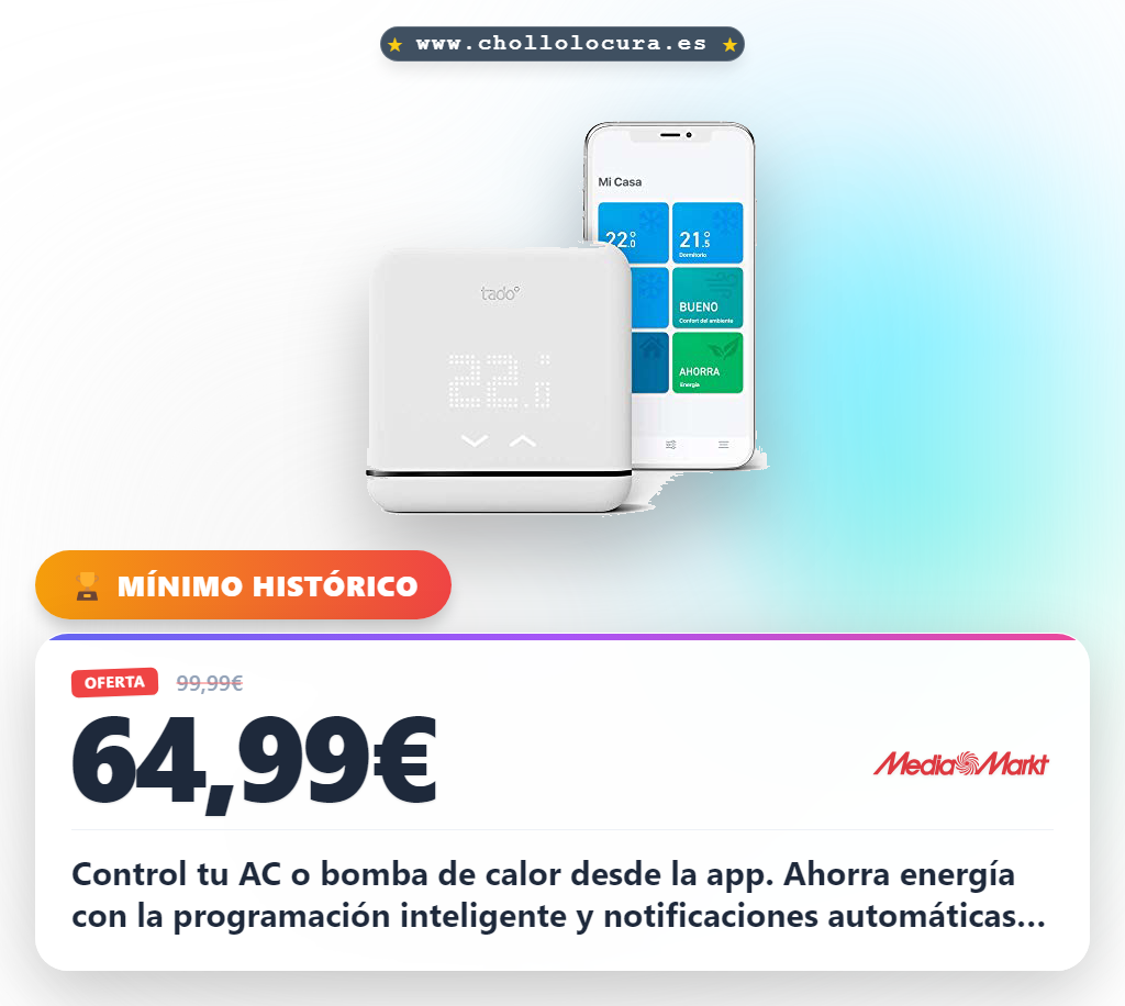 Llévate tado° Control de Climatización Inteligente V3+ en oferta: Domina tu AC y ahorra energía al mejor precio