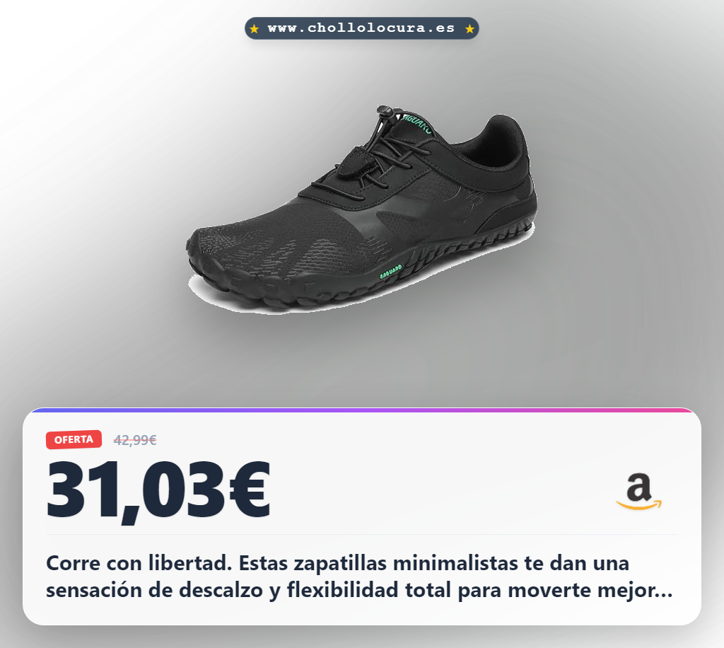 Aprovecha estas zapatillas de trail running minimalistas y descalzos. Ligeras, respirables y perfectas para correr, senderismo y playa.