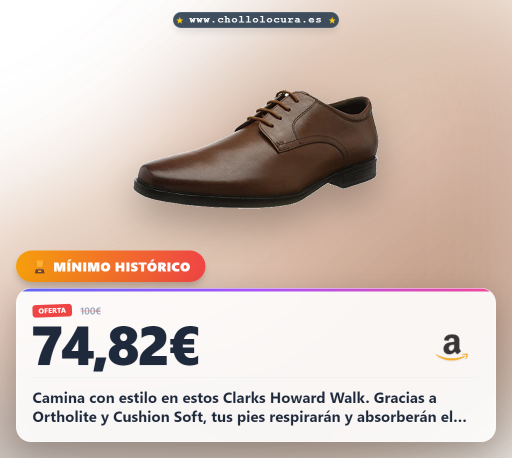 Consigue los zapatos Clarks Howard Walk Oxford-Schuh en marrón oscuro con tecnología Ortholite y Cushion Soft al mejor precio