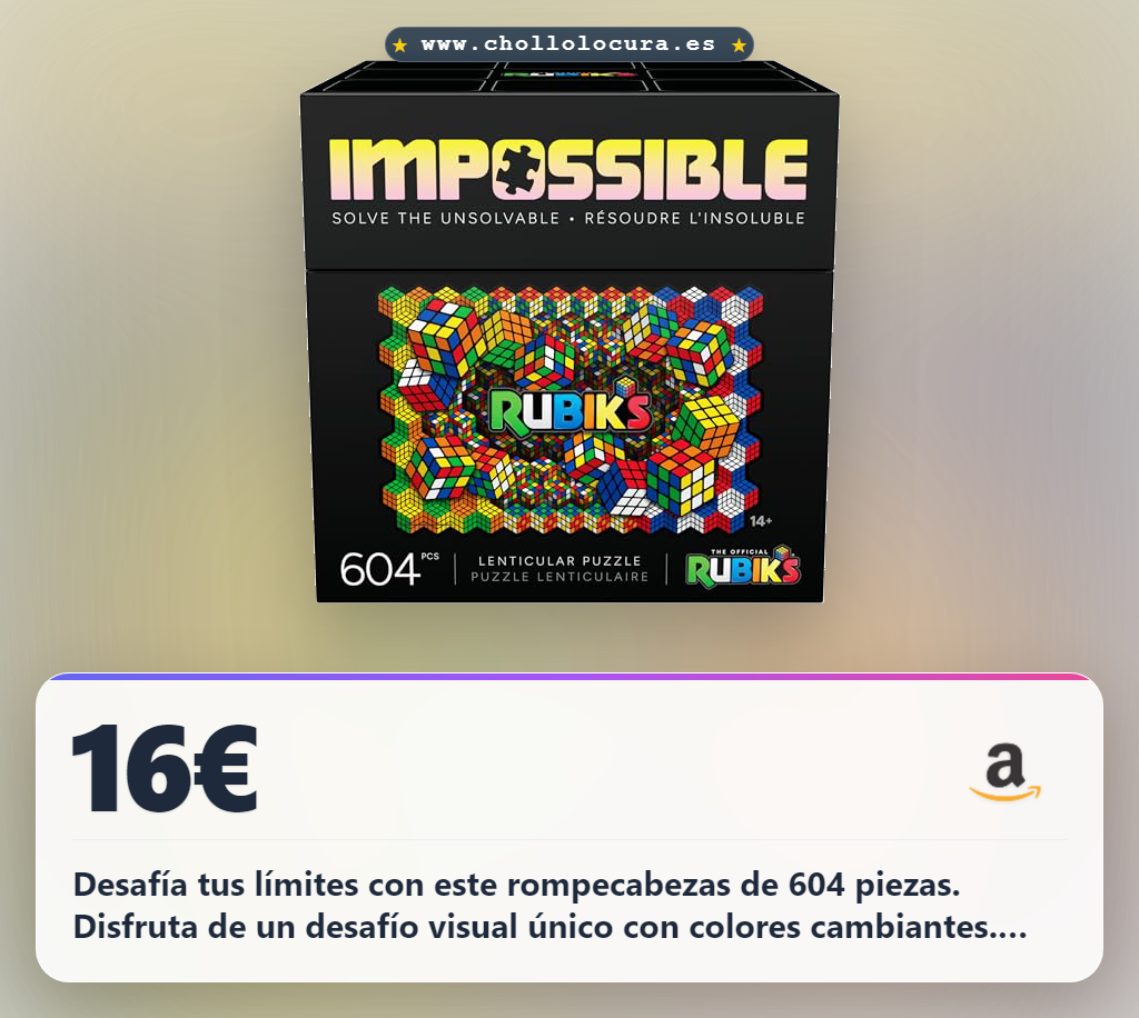 Desafía tus límites con este rompecabezas de 604 piezas. Disfruta de un desafío visual único con colores cambiantes. Añade monedas para un segundo cubo y demuestra tu maestría. El reto definitivo para los amantes del Cubo de Rubik.