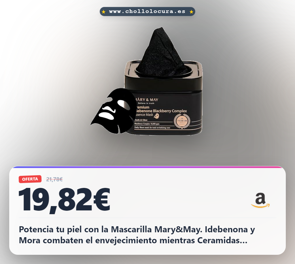 Encuentra la Mascarilla de Esencia Mary&May antienvejecimiento con Vitamina C y 20 hojas al mejor precio.