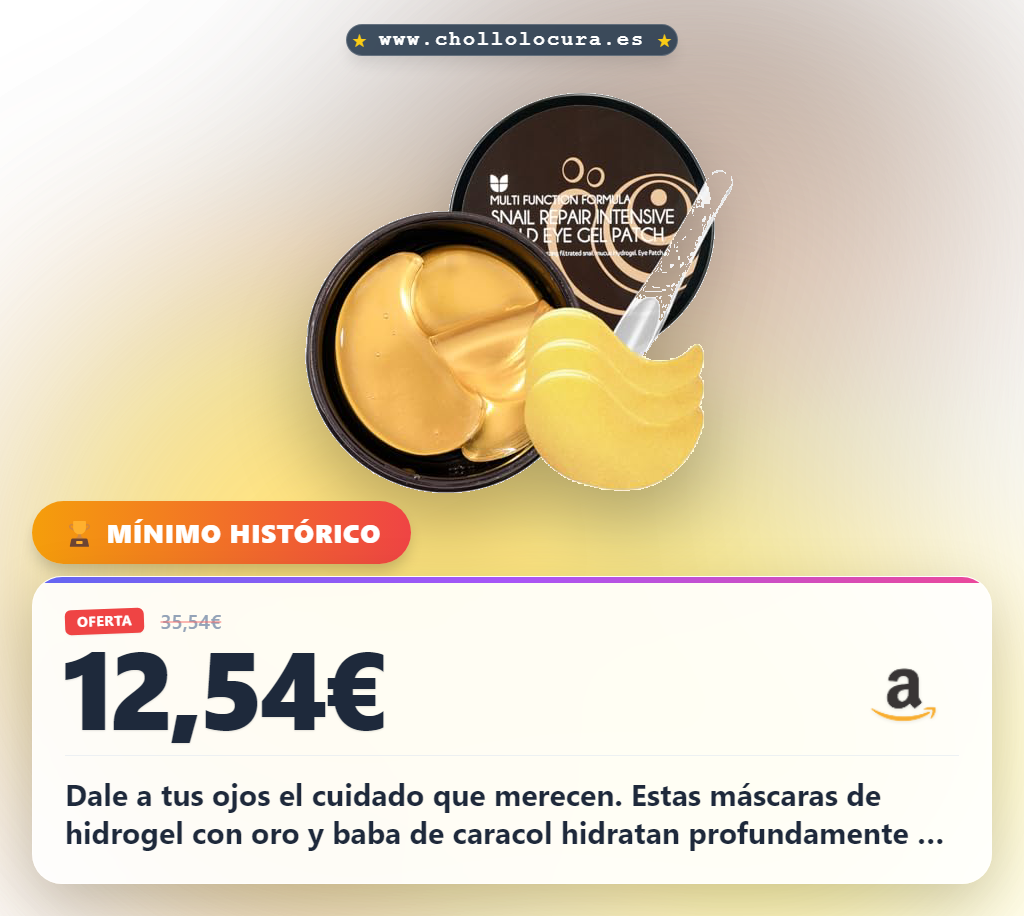 Aprovecha estas máscaras para ojos con oro y baba de caracol para reducir ojeras y arrugas al mejor precio