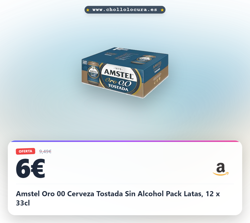 Amstel Oro 00 Cerveza Tostada Sin Alcohol Pack Latas, 12 x 33cl