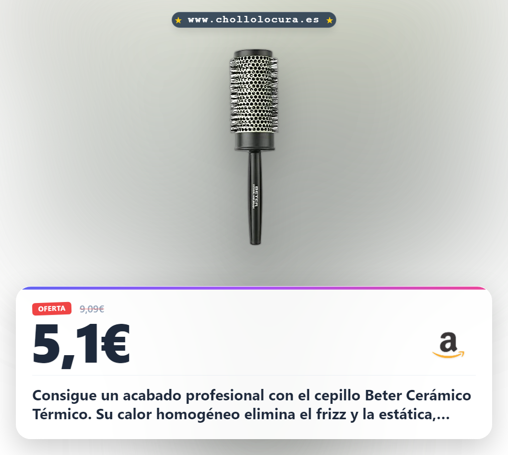 Logra el cepillo Beter Cerámico Térmico de 43mm para alisar y moldear tu cabello al mejor precio