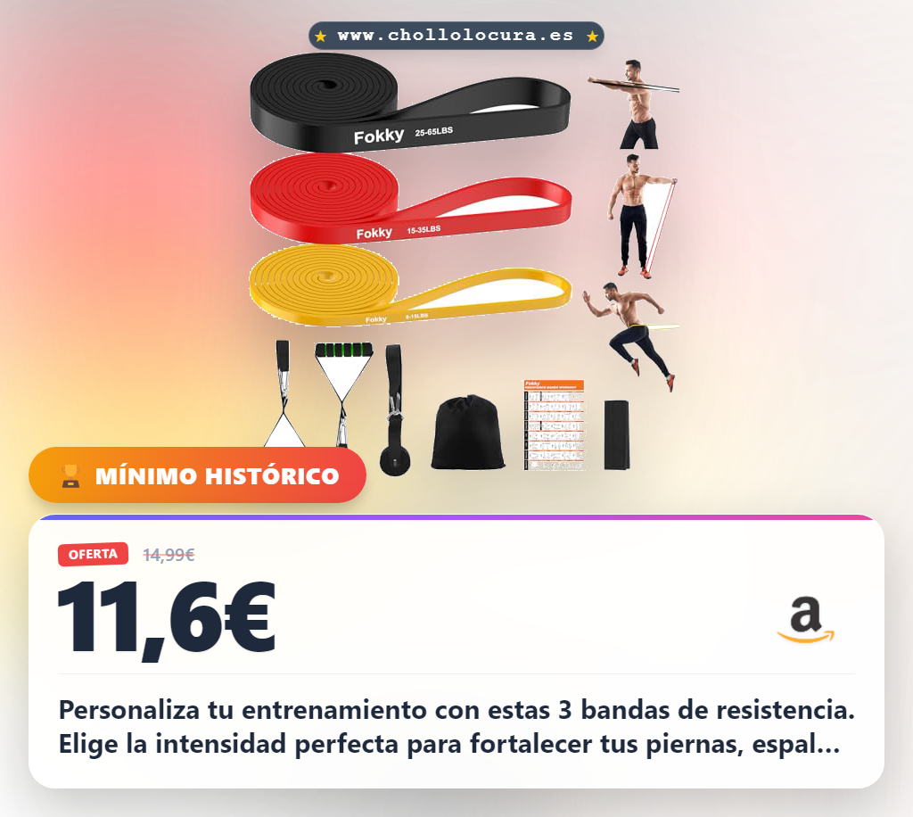Logra un entrenamiento increíble con este set de 3 bandas de resistencia. Yoga, pilates y anclaje de puerta al mejor precio.