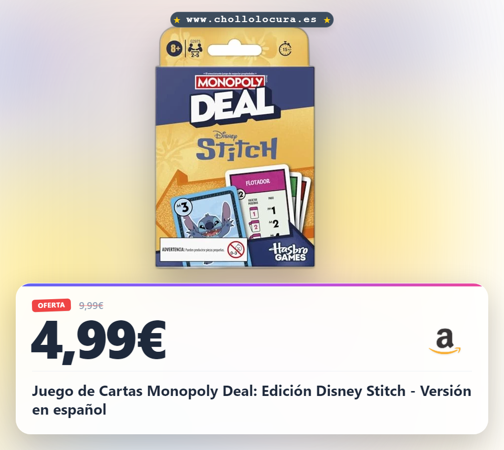 ¡Prepárate para las travesuras de Stitch! Juega con tus personajes favoritos en solo 15 minutos. Es el juego de mesa perfecto para noches de juegos familiares o para llevar de viaje. ¡La diversión de Disney al alcance de tu mano!