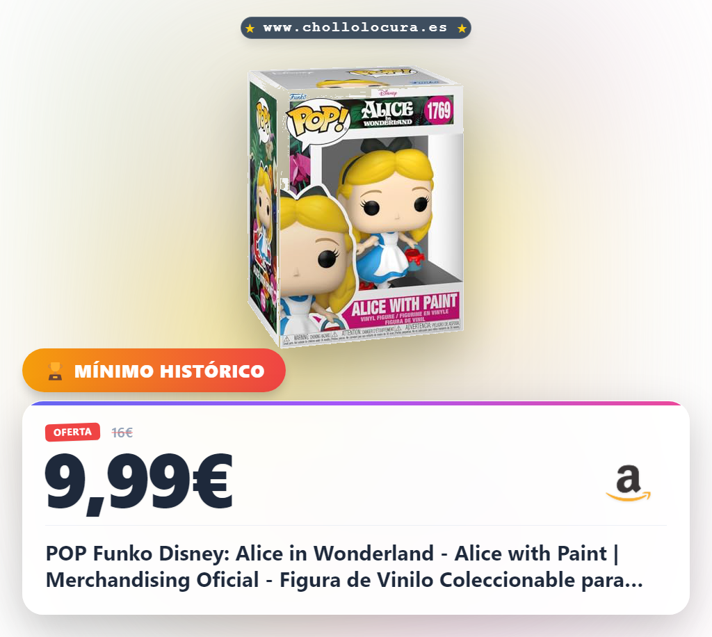 POP Funko Disney: Alice in Wonderland - Alice with Paint | Merchandising Oficial - Figura de Vinilo Coleccionable para Decoración - Regalo Friki de Cumpleaños