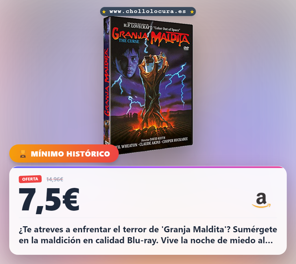 Ahorra el Blu-ray de Granja Maldita (La maldición) de Llamentol SL con el terror al mejor precio.