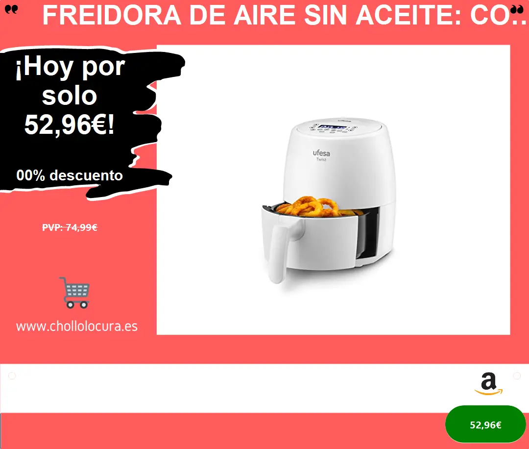 Freidora de Aire SIN Aceite: Cocina Saludablemente con este Airfryer 1200W