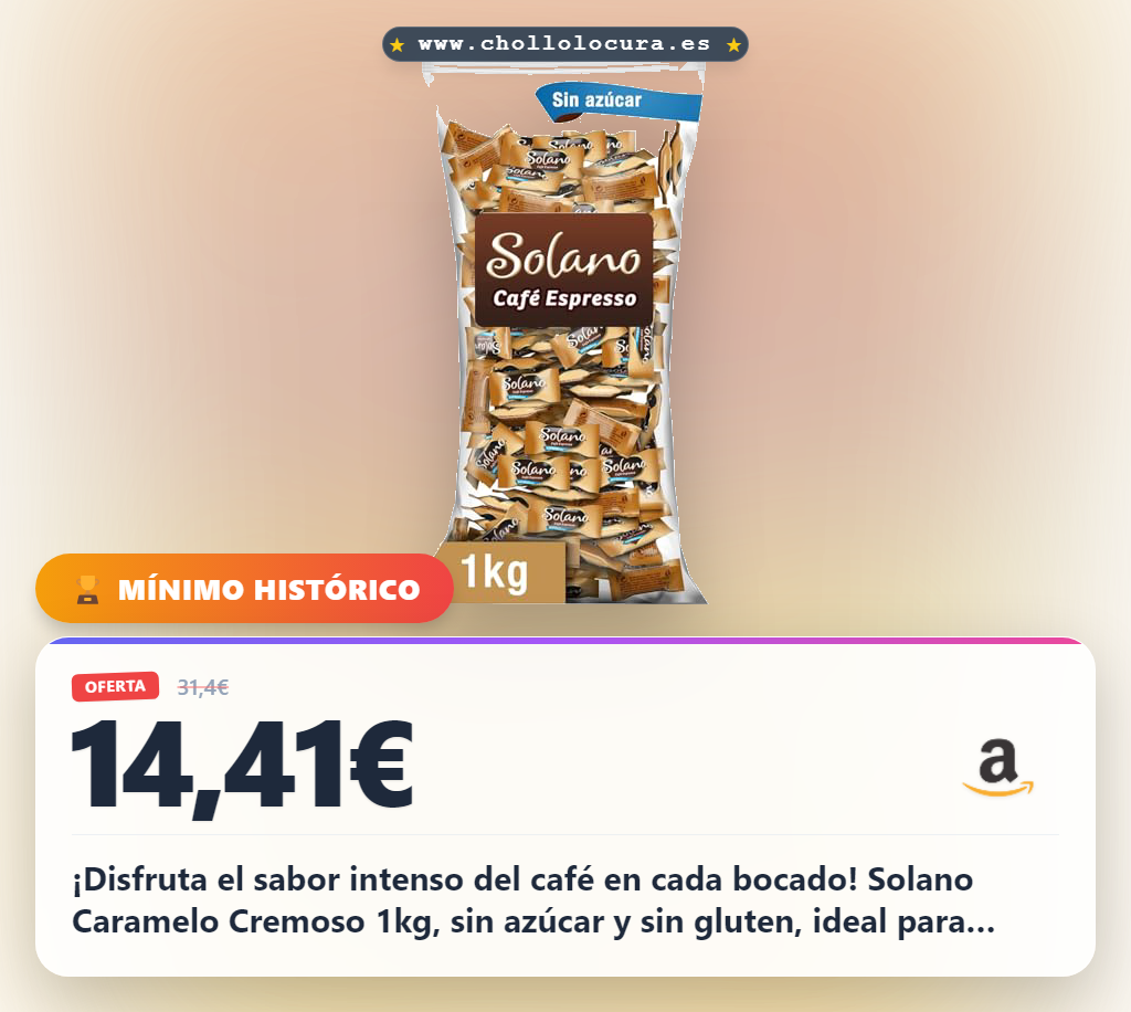 Solano Caramelo Cremoso Sabor Café y Sin Azúcar (1kg)