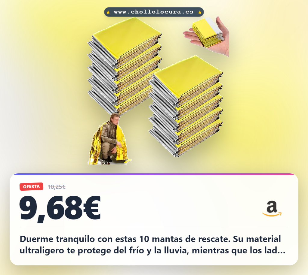 Consigue las 10 mantas de rescate HENGBIRD dorado y plateado 210x130 cm a precio de chollo para camping y supervivencia en senderismo