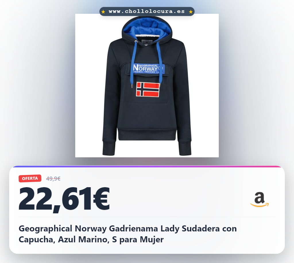 Geographical Norway Gadrienama Lady Sudadera con Capucha, Azul Marino, S para Mujer