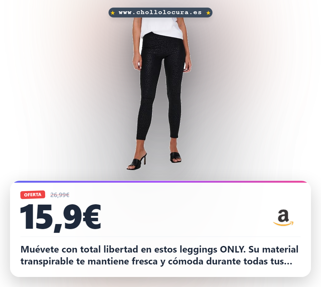 Aprovecha estos leggings ONLY Noos-Leggings negros talla L. Material transpirable y perfecto para tus actividades diarias.