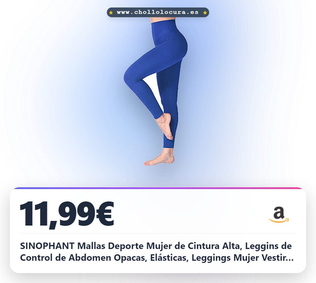 SINOPHANT Mallas Deporte Mujer de Cintura Alta, Leggins de Control de Abdomen Opacas, Elásticas, Leggings Mujer Vestir, Suaves como la Mantequilla S-M 1 Piezas Azul Real