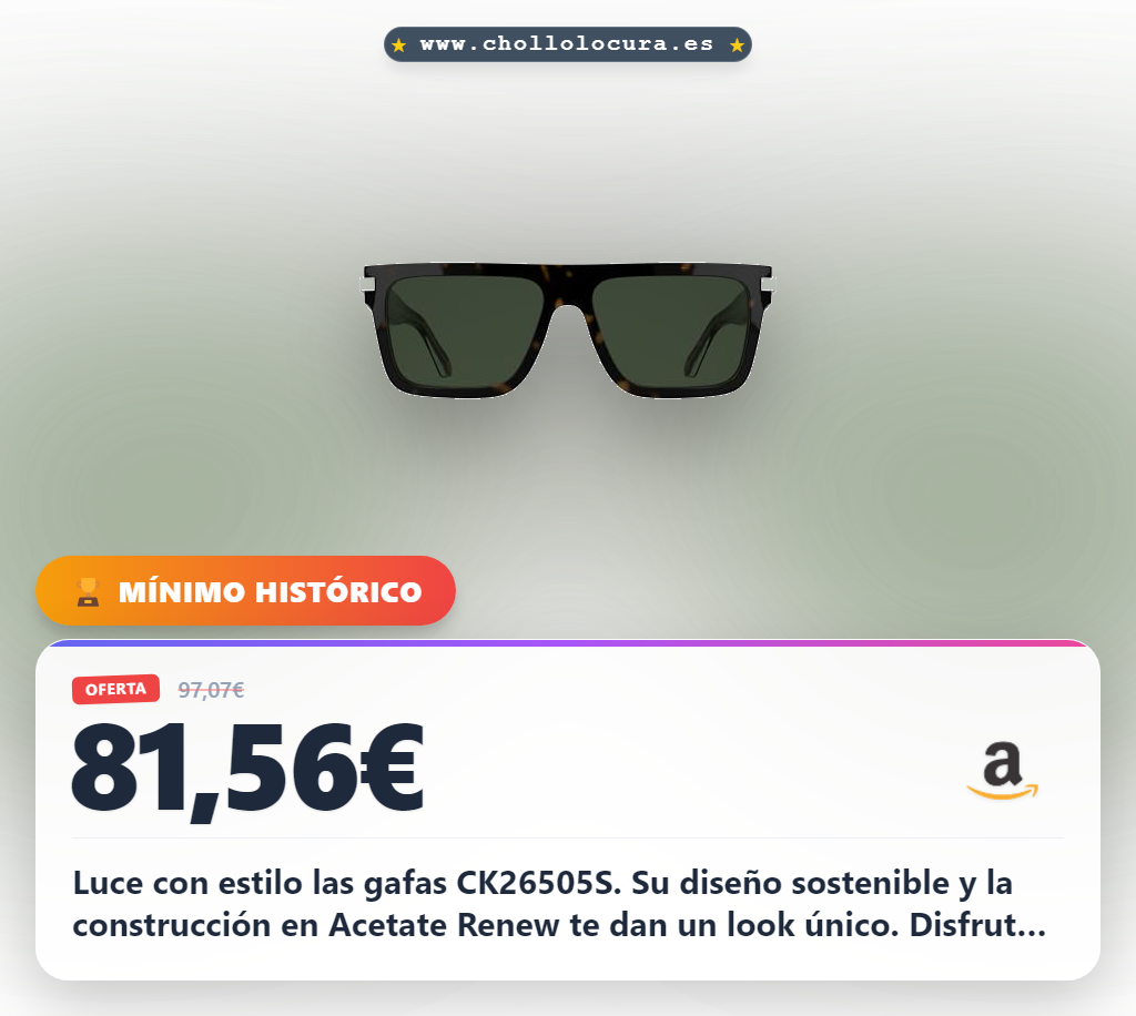 Consigue las gafas de sol Calvin Klein CK26505S Havana con lente verde y diseño sostenible al mejor precio