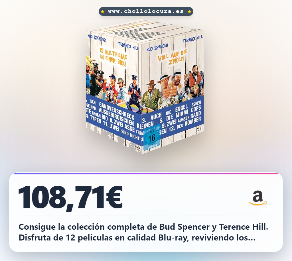 Aprovecha este estuche de 12 Blu-ray de Bud Spencer y Terence Hill al mejor precio de la colección