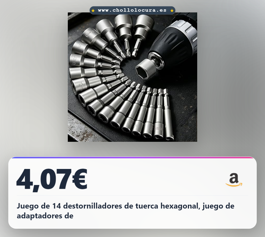 Juego de 14 destornilladores de tuerca hexagonal, juego de adaptadores de