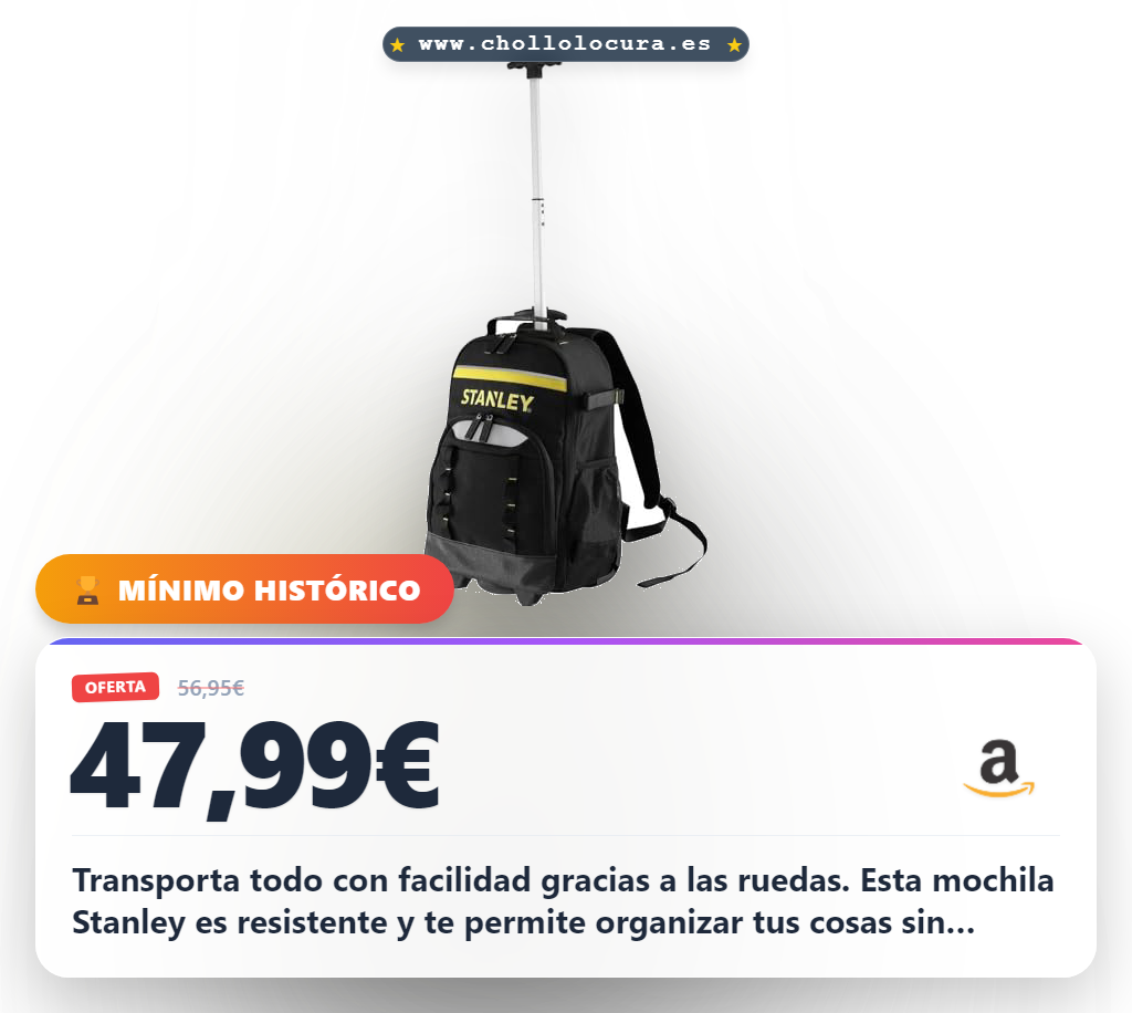 Consigue la mochila con ruedas Stanley STST83307-1 para un transporte fácil y seguro al mejor precio