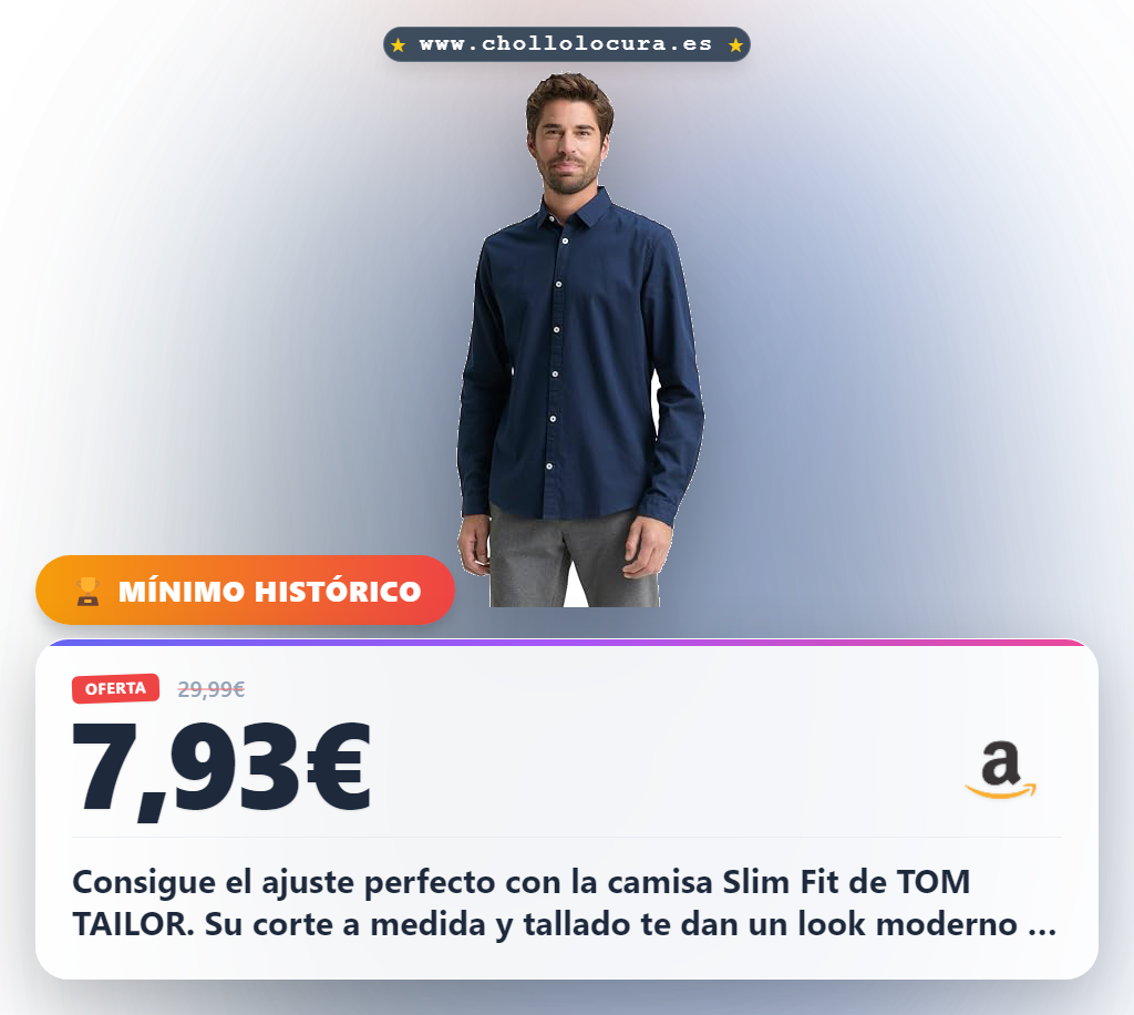 Consigue la camisa Slim Fit TOM TAILOR en azul oscuro con ajuste a medida al mejor precio