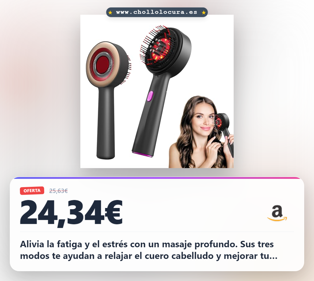 Consigue cepillo masajeador eléctrico para cuero cabelludo con luz roja y aplicación de aceite en oferta histórica