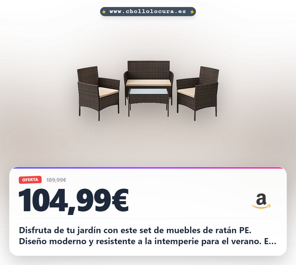 Aprovecha este conjunto de muebles de jardín de ratán PE para el patio al mejor precio en oferta