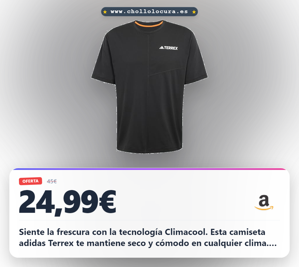Ahorra en la camiseta adidas Hombre Terrex Multi Climacool negra XL con refuerzos y tecnología CLIMACOOL en oferta histórica para el verano