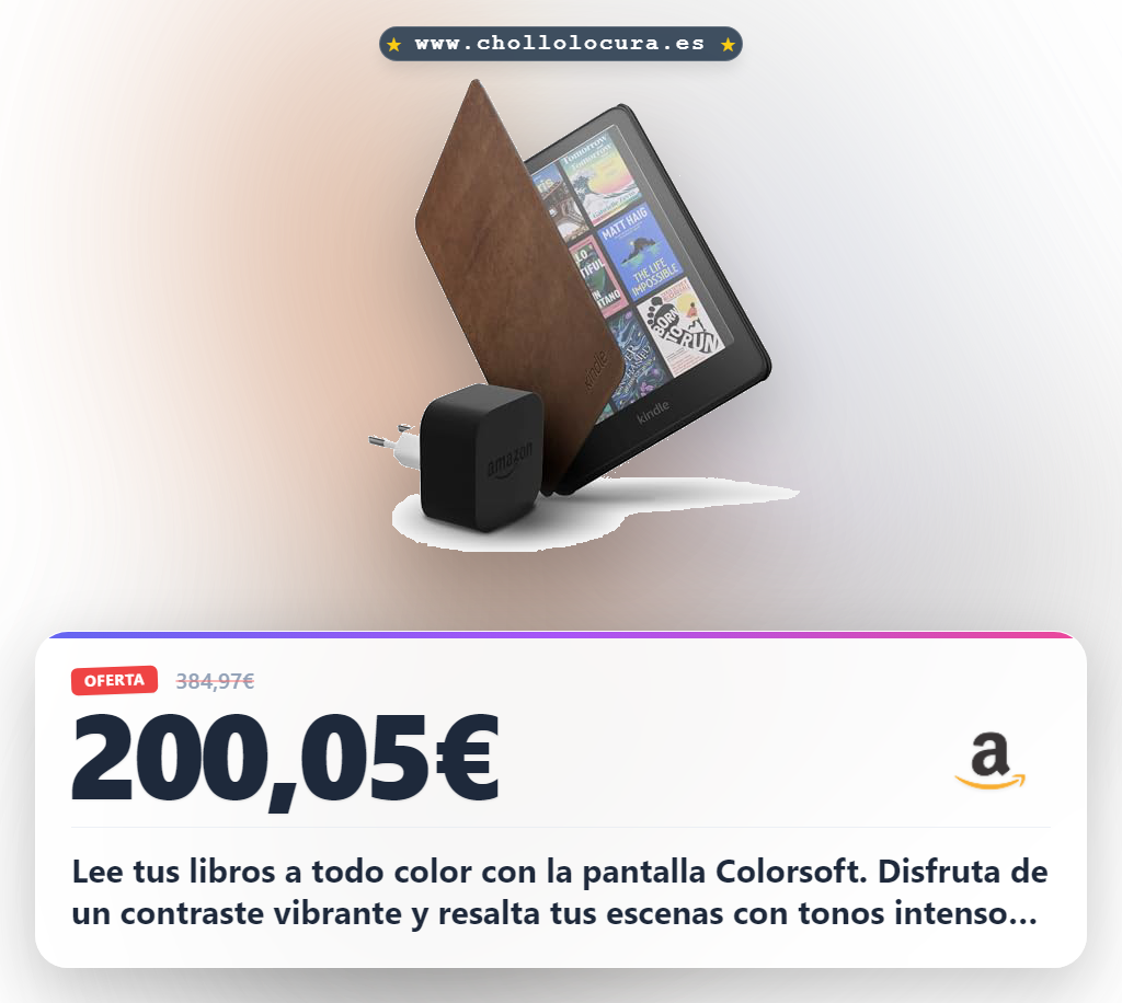Disfruta la lectura a color con tu Kindle Colorsoft 16 GB y funda de piel auténtica en oferta