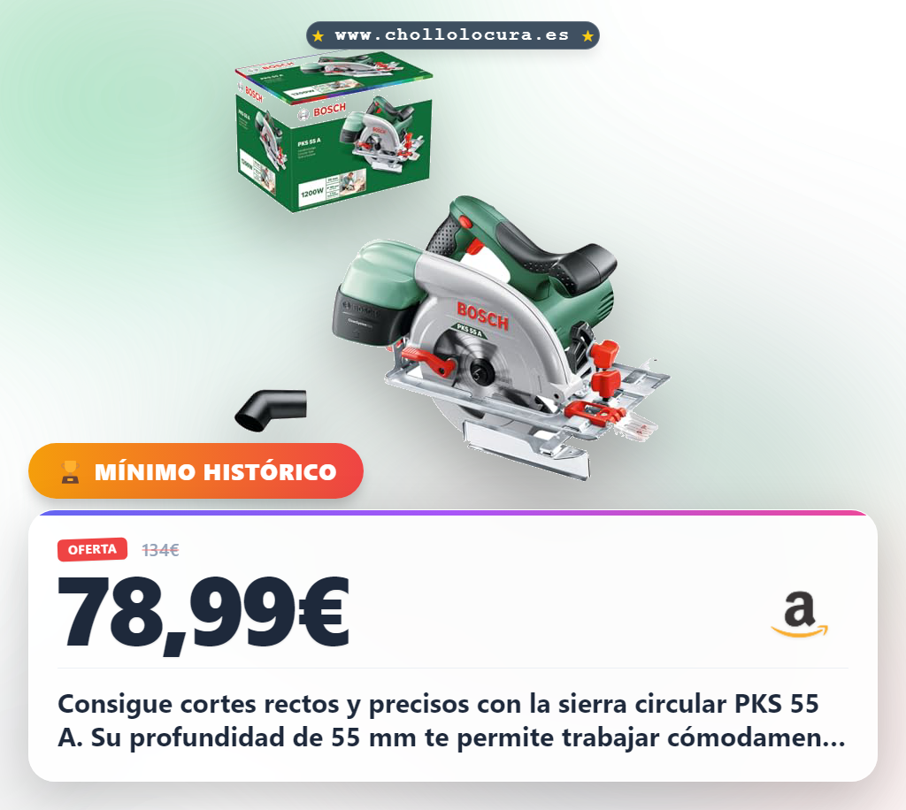Consigue la Sierra circular PKS 55 A con disco Speedline Wood y tope paralelo al mejor precio