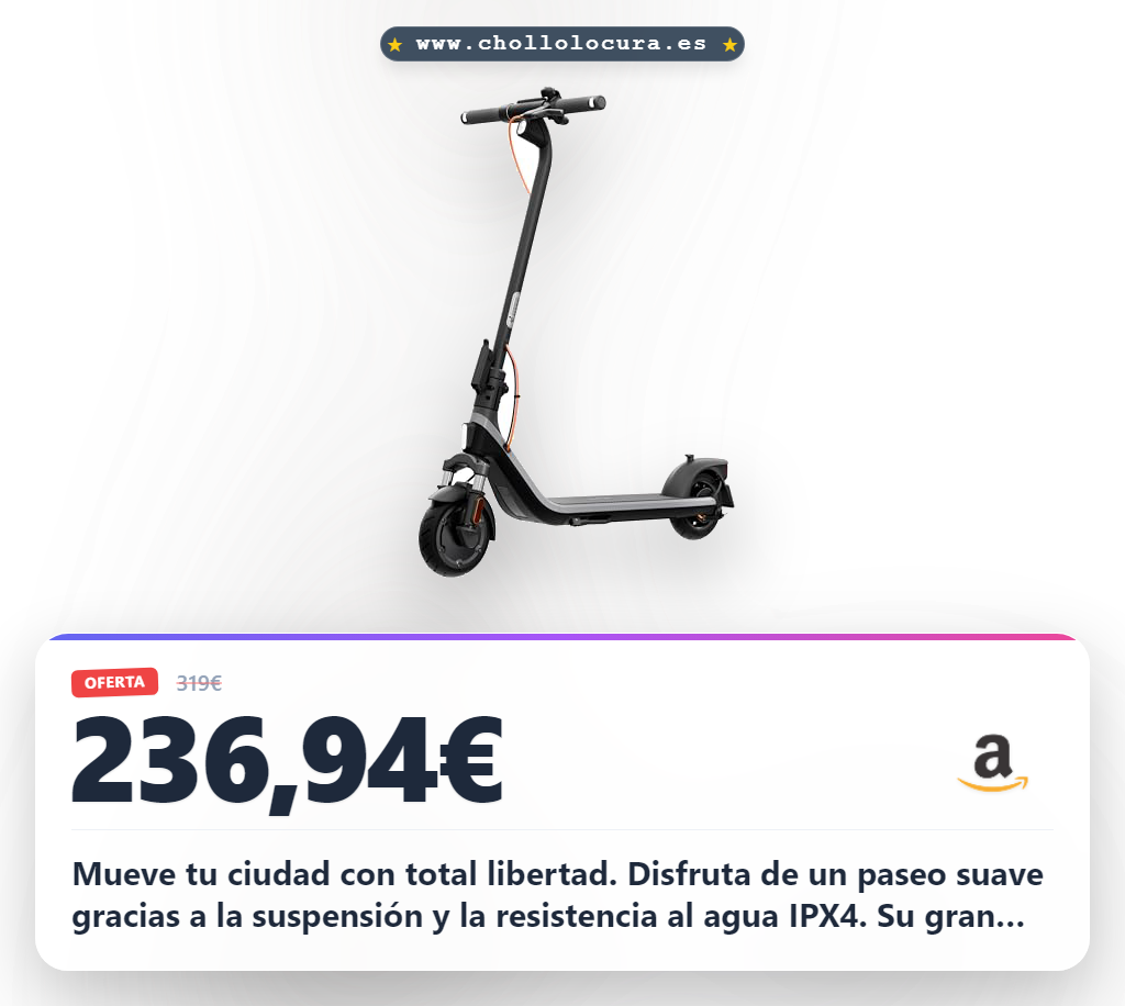 Aprovecha el Segway-Ninebot E2 Plus E II patinete eléctrico con 25 km/h y autonomía de 25 km al mejor precio