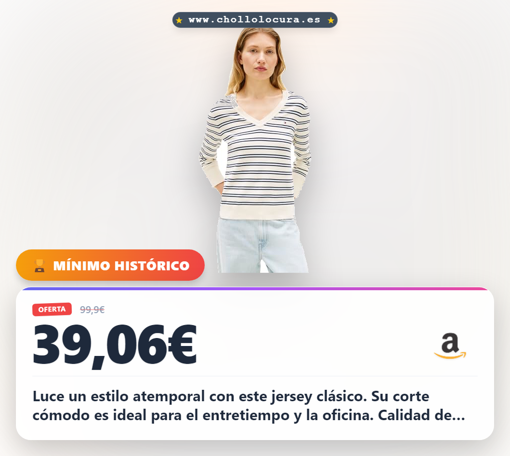 Consigue el jersey Tommy Hilfiger beige de algodón orgánico con cuello V y máxima comodidad