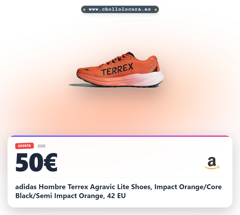 adidas Hombre Terrex Agravic Lite Shoes, Impact Orange/Core Black/Semi Impact Orange, 42 EU
